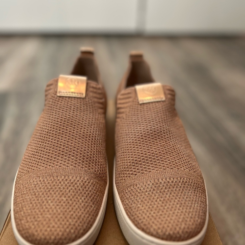 Rose gold Michael Kors slip on shoes